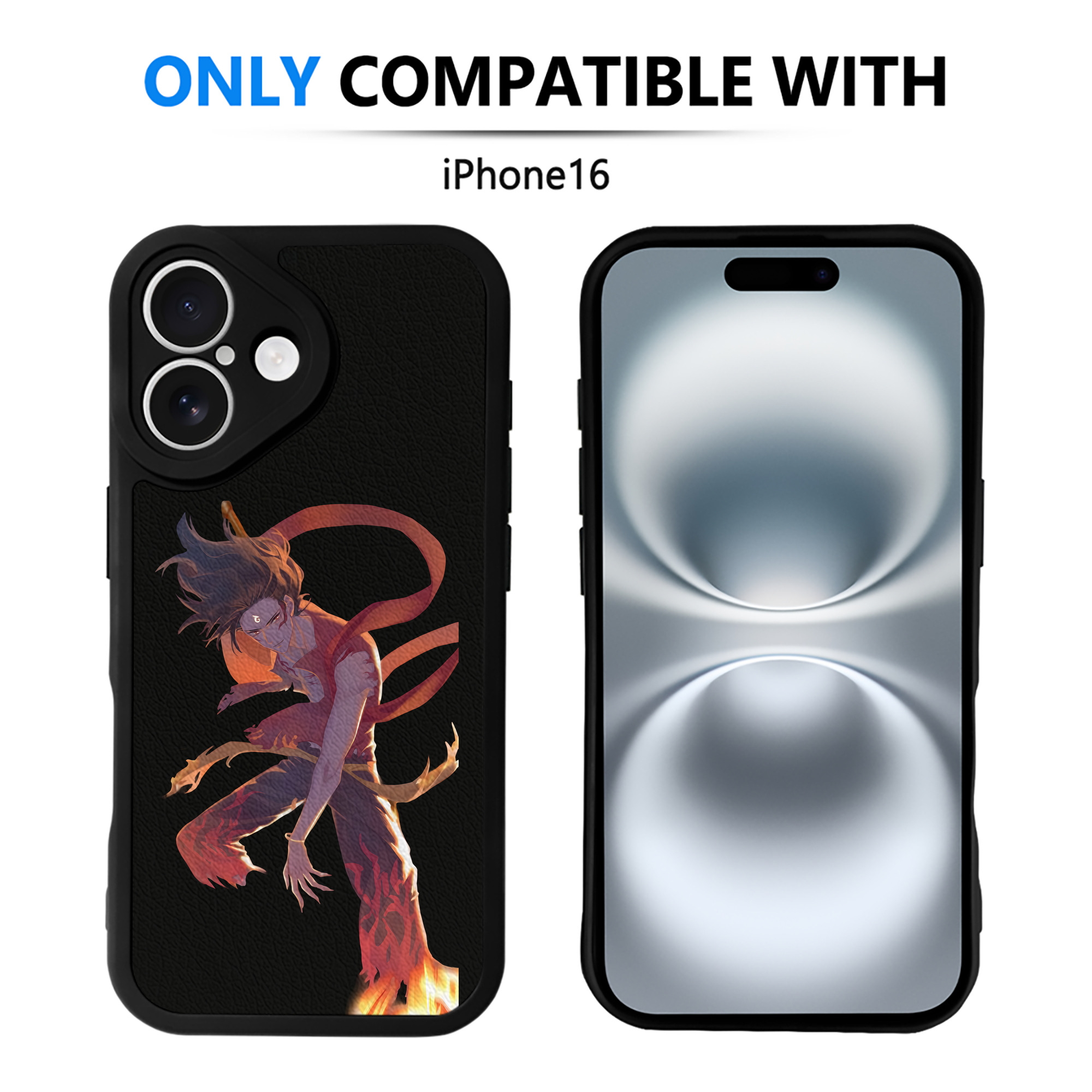 （画像用） Ne Zha 2 ナタ 魔童の大暴れ 【iPhone 16シリーズ対応】シリコンスマホケース（レザー調） 材質：シリコン